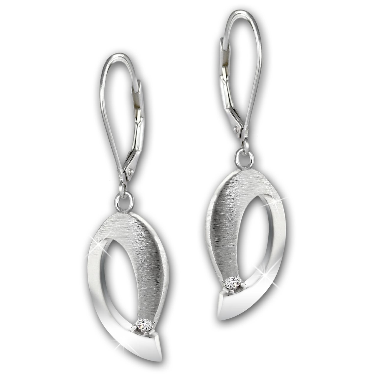 SilberDream Ohrhänger O-Form Zirkonia 925 Sterling Silber Damen Ohrring SDO4338W