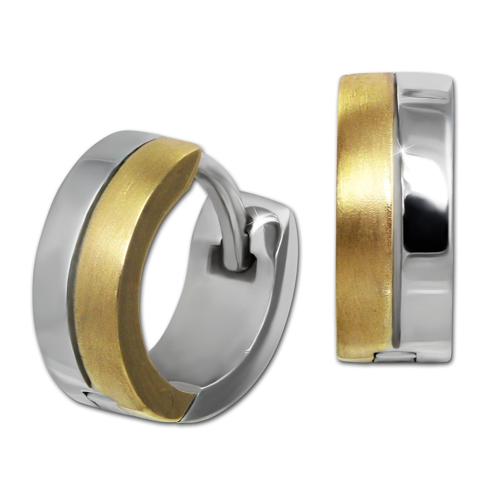 SilberDream Creole Bicolor gold silber 1,2cm 925 Sterling Silber Damen SDO4417T