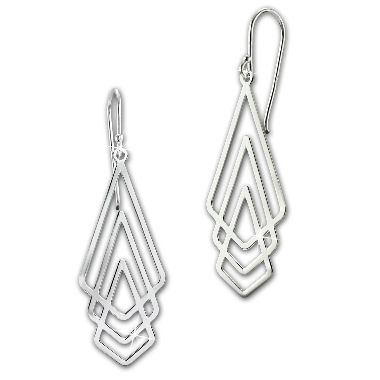 SilberDream Ohrringe Dreiecke glänzend 925er Silber Damen Ohrhänger SDO8815J