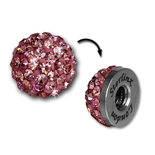 Glitzerkugel rosa für Sterlinx London Shamballa Armband SHB00A