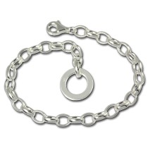 SilberDream Armband mit Plakette 925 Silber Charm Bettelarmband 18cm FC0701