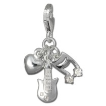 SilberDream Charm Liebe zur Musik 925 Silber Armband Anhänger FC735W