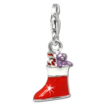 SilberDream Charm Weihnachtsstiefel 925 Silber Armband Anhänger FC810R