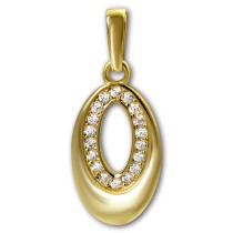 GoldDream Kettenanhänger Oval Zirkonia weiß 333 Gold Damen Echtschmuck GDH525WY