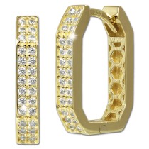 GoldDream Creole Karree Zirkonia Ohrring 333er Gelbgold Echtschmuck GDO5700Y