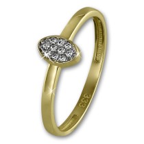 GoldDream Gold Ring Oval Zirkonia weiß Gr.58 333er Gelbgold GDR507Y58