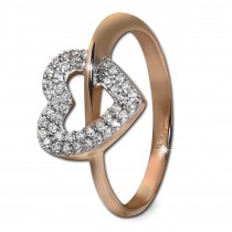 GoldDream Gold Ring Gr.58 Herz Zirkonia 333er Rosegold GDR521E58