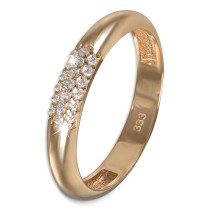 GoldDream Gold Ring 3-reihig Zirkonia Gr.62 333er Rosegold GDR559E62