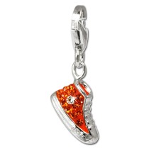 SilberDream Glitzer Charm Sneaker orange Zirkonia Kristalle GSC515O