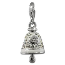 SilberDream Glitzer Charm Glocke weiß Zirkonia Kristalle GSC575W