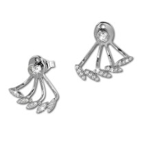 SilberDream Ohrstecker Dangle Ear Cuff Zirkonia weiß 925 Silber Ohrringe GSO438W