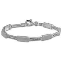 SilberDream Armband Square Zirkonia weiß 925er Silber 18,8cm Damen SDA454W