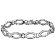 SilberDream Armband Oval matt/glänzend 925 Sterling Silber 19cm Damen SDA466J