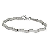 SilberDream Armband Wave 925 Silber gehämmert matt 19cm SDA4792O
