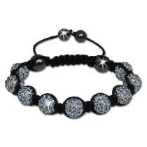 SilberDream Shamballa Armband 9 Zirkonia Kristall Glitzerkugeln SDA921