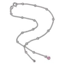 SilberDream Fußkette Kugeln Zirkonia rosa 25cm 925 Silber SDF023A