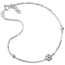 SilberDream Fußkette Blume 25cm 925 Sterling Silber SDF2275J