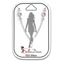 SilberDream Fußkette Zirkonia rosa 25cm 925 Sterling Silber SDF5105A