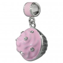 SilberDream Ketten Anhänger Muffin rosa Zirkonia 925er Silber SDH600A