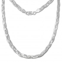 SilberDream Halskette geflochten 925 Sterling Silber Damen 45cm SDK28345J