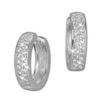 SilberDream Creole 2-reihig Zirkonia weiß 925 Sterling Silber Damen SDO424W