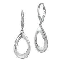 SilberDream Ohrhänger Oval Zirkonia weiß 925 Sterling Silber Damen SDO4383W