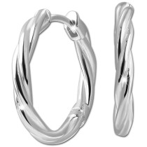 SilberDream Creole Twirl 2,2cm 925 Sterling Silber Damen Ohrringe SDO4434J