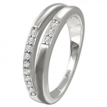 SilberDream Ring Double Zirkonia weiß Gr.60 aus 925er Silber SDR416W60