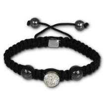 Shamballa Armband original Sterlinx mit 1 weißen Glitzerkugel SHS11W