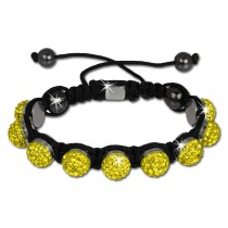 Shamballa Armband original Sterlinx mit 9 gelben Glitzerkugeln SHS90Y