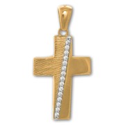 GoldDream Kettenanhänger Kreuz Zirkonia 333 Gold Anhänger Echtschmuck GDH514WY