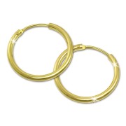 GoldDream Gold Creole 15mm Ohrring 333er Gelbgold Echtschmuck GDO0021Y