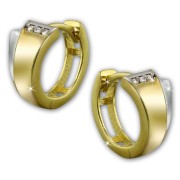 GoldDream Creole Bicolor Zirkonia Ohrring 333 Gold Echtschmuck GDO5101T