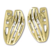 GoldDream Creole Stripes oval Zirkonia Ohrring 333 Gold Echtschmuck GDO5625Y