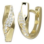 GoldDream Creole Wave oval Zirkonia Ohrring 333er Gold Echtschmuck GDO5707Y