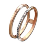 GoldDream Gold Doppel Ring Zirkonia weiß Gr.56 333er Rosegold GDR505E56