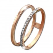 GoldDream Gold Doppel Ring Zirkonia weiß Gr.60 333er Rosegold GDR505E60