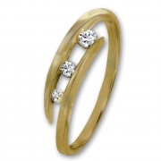 GoldDream Gold Ring Gr.60 3er Zirkonia weiß 333er Gelbgold GDR529Y60