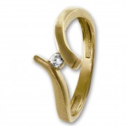 GoldDream Gold Ring Wave Zirkonia Gr.56 333er Gelbgold GDR531Y56