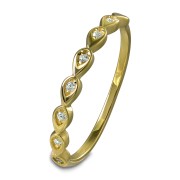 GoldDream zarter Gold Ring Drops Gr.56 333er Zirkonia Gelbgold Damen GDR564Y56