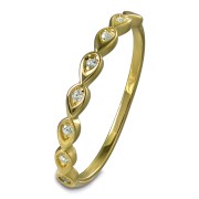 GoldDream zarter Gold Ring Drops Gr.58 333er Zirkonia Gelbgold Damen GDR564Y58