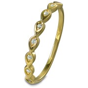 GoldDream zarter Gold Ring Drops Gr.62 333er Zirkonia Gelbgold Damen GDR564Y62