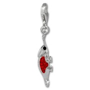 SilberDream Glitzer Charm Leguan rot Zirkonia Kristalle 925 GSC535R