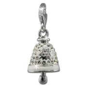 SilberDream Glitzer Charm Glocke weiß Zirkonia Kristalle GSC575W