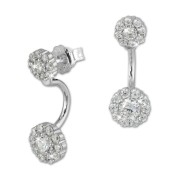 SilberDream Ohrstecker Dangle Ear Cuff Zirkonia Blume weiß 925 Silber GSO420W