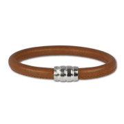 SilberDream Nappa Leder Armband cognac mit 925er Verschluss LS0641