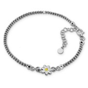 SilberDream Armband Blume 18cm-21cm geschwärzt 925er Silber SDA1198K