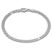 SilberDream Armband Zwillingspanzer 925 Sterling Silber Unisex 18,5cm SDA2368J