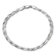 SilberDream Armband geflochten 925 Sterling Silber Damen 19cm SDA2429J