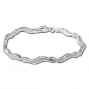 SilberDream Armband Welle matt/glänzend 925 Sterling Silber 19cm SDA432